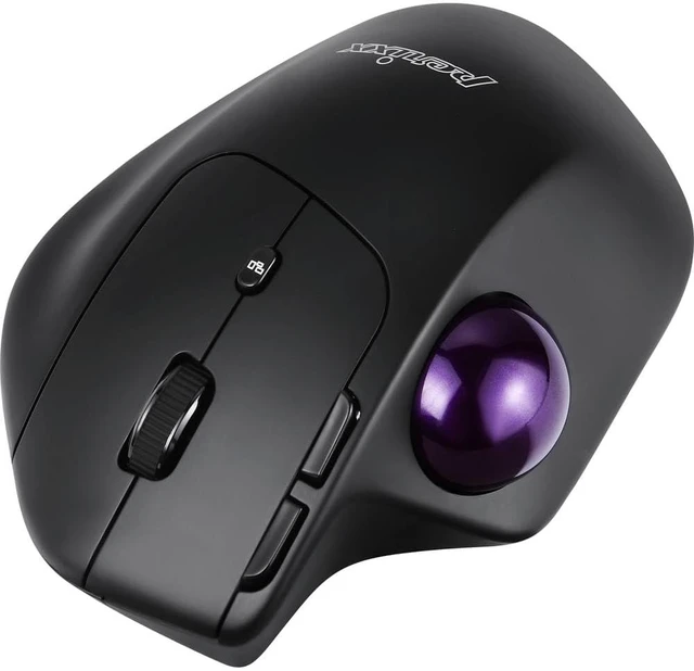 Alt view image 4 of 7 - Perixx PERIMICE-720, Wireless Ergonomic Trackball Mouse with Adjustable Angle, Black (11449)