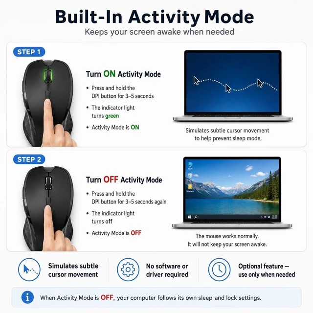Alt view image 5 of 7 - Wireless Bluetooth Mouse for MacBook & iPad, Rechargeable, Black