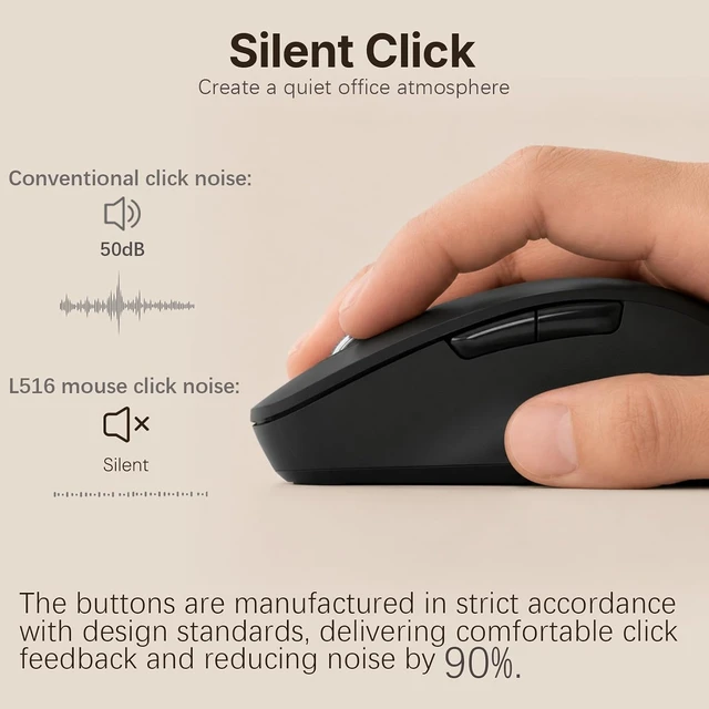 Alt view image 7 of 7 - INFINMIND L516 Wireless Mouse, Bluetooth Programmable Mouse.