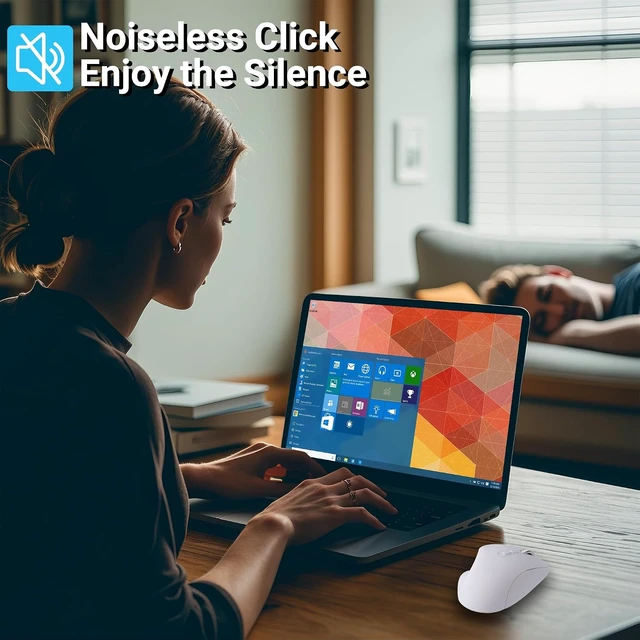 Alt view image 7 of 7 - Ergonomic Mouse Jiggler,Bluetooth Vertical Wireless Mouse,LED Rechargeable Optical Computer Mice, Portable(BT5.2 or USB 2.4GHz) Dual Mode,1000/1600/2400 DPI,8 Buttons for Laptop,PC,Macbook (white)