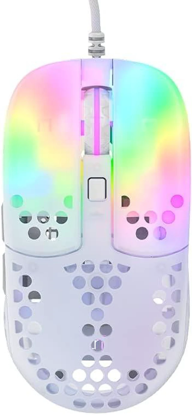 Main image of Xtrfy MZ1, Ultra-Light Wired Gaming Mouse, Cutting-Edge Pixart 3389 Sensor, Unique Shape for Optimum Aim, Adjustable RGB Lighting, White Rail Edition