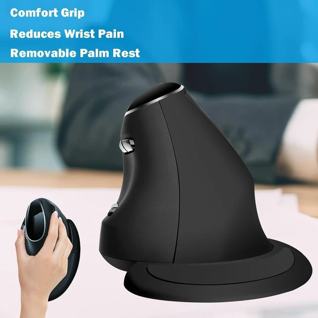 Alt view image 2 of 7 - Ergonomic Vertical Mouse: 2.4G Bluetooth Dual Mode Optical Computer Mice,Wireless Rechargeable Mouse with Removable Palm Rest,Compatible with Windows and MAC OS (V638 Dual Mode)