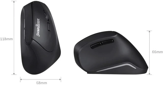 Alt view image 3 of 7 - Perixx PERIMICE-715II Wireless Ergonomic Vertical Mouse - 2.4 G - 800/1200/1600 DPI - Right Handed Natural Ergonomic Vertical Design