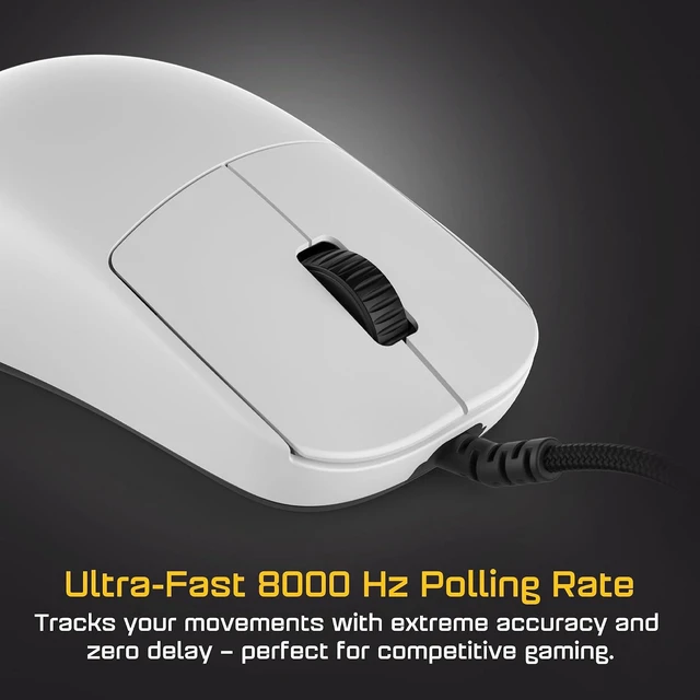 Alt view image 2 of 7 - ENDGAME GEAR OP1 8k v2 White Esports Gaming Mouse with Cable, 30K DPI Optical Sensor, 8000Hz Polling, Hot-Swappable Switches & Claw-Grip Design
