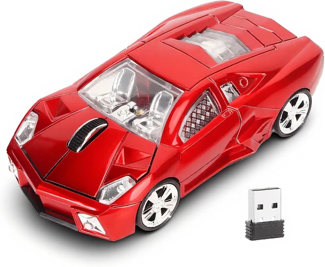 Main image of ASHATA Sport Car Shaped Computer Mouse, 1600DPI Ergonomic Gaming Optical with USB Receiver, LED Light, Car for PC Laptop Notebook, for for