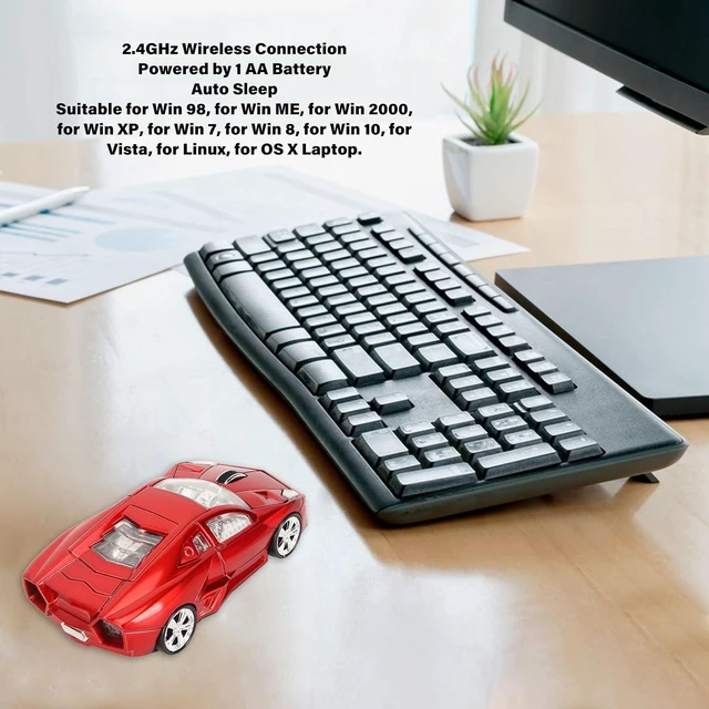 Alt view image 3 of 7 - ASHATA Sport Car Shaped Computer Mouse, 1600DPI Ergonomic Gaming Optical with USB Receiver, LED Light, Car for PC Laptop Notebook, for for