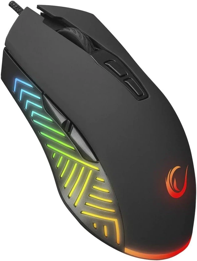 Main image of Rampage Spear V2 Black Wired Gaming Mouse with RGB Lighting 12800 DPI, 7 Programmable Buttons, Lightweight Ergonomic Gaming Mouse for PC/Mac/Laptop Gamers