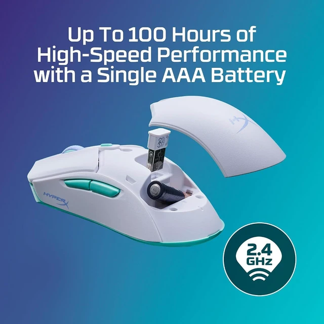Alt view image 4 of 7 - HyperX Pulsefire Haste 2 Core Wireless Gaming Mouse for PC, Long Battery Life, Lightweight, Custom Core Sensor, Dual Wireless Connectivity, Black
