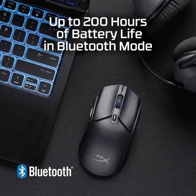 Alt view image 5 of 7 - HyperX Pulsefire Haste 2 Core Wireless Gaming Mouse for PC, Long Battery Life, Lightweight, Custom Core Sensor, Dual Wireless Connectivity, Black