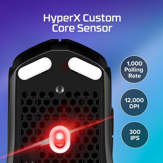 Alt view image 7 of 7 - HyperX Pulsefire Haste 2 Core Wireless Gaming Mouse for PC, Long Battery Life, Lightweight, Custom Core Sensor, Dual Wireless Connectivity, Black