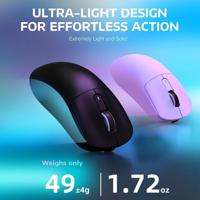 Alt view image 3 of 7 - ATTACK SHARK X3 Lightweight Wireless Gaming Mouse with Tri-Mode 2.4G/USB-C Wired/Bluetooth,Up to 26K DPI, PAW3395 Optical Sensor,Kailh GM8.0 Switch,5 programmable Buttons for PC/Win/Mac(Black)