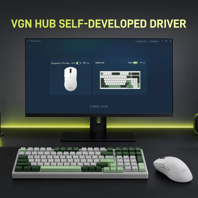 Alt view image 4 of 7 - VGN Dragonfly F1 Pro Max Wireless Gaming Mouse, 130h Playtime Long Endurance, 55g Lightweight, PAW3395 26K DPI Flagship Sensor, 4000Hz Polling Rate Supported, Low Latency Esports Peripherals, White