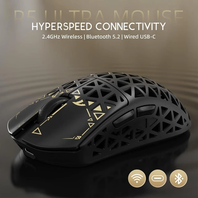 Alt view image 5 of 7 - ATTACK SHARK R5Ultra 8K Carbon Fiber Wireless Gaming Mouse, Black