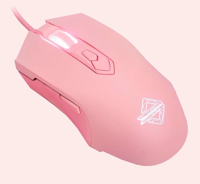 Main image of Lomiluskr AJ52 RGB Wired Gaming Mouse, 7 Programmable Buttons, Computer Mice with RGB Lighting, 200-4800 DPI Adjustable, for PC/Laptop (Pink)