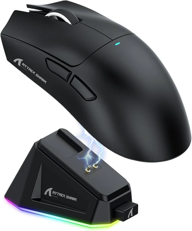 Main image of MAGIC-REFINER Attack Shark X11 59g Lightweight Wireless Gaming Mouse,RGB Magnetic Charging Dock,PixArt PAW3311,Tri-Mode-BT/2.4G Wireless/Wired Mouse,22000 DPI,5 Programmable Buttons for Pc/Mac(Black)