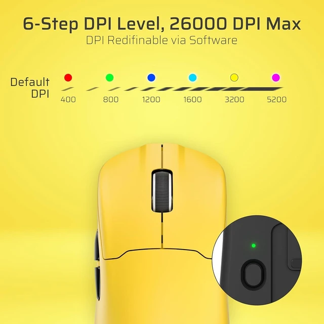 Alt view image 6 of 7 - LTC GM022 Ultralight 3-Mode Wireless Gaming Mouse with RGB Charging Dock, PAW3395 26K DPI Sensor, 55G Lightweight Ergonomic Bluetooth Gaming Mouse, 5 Programmable Buttons, 80 Million Click Switch