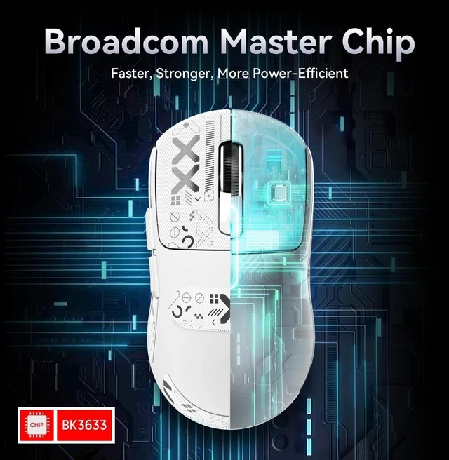 Alt view image 4 of 7 - ATTACK SHARK X3 49g SUPERLIGHT Wireless Gaming Mouse, White & Grip Tape