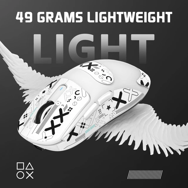 Alt view image 5 of 7 - ATTACK SHARK X3 49g SUPERLIGHT Wireless Gaming Mouse, White & Grip Tape