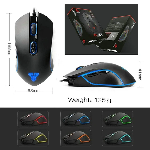 Alt view image 6 of 6 - FANTECH X9 Wired Gaming Mouse - 4800 DPI RGB 7 Programmable Buttons, Black
