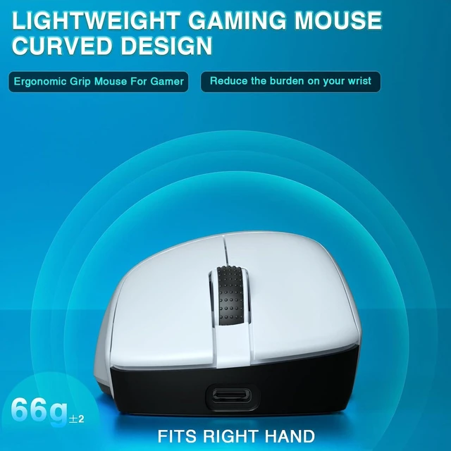 Alt view image 7 of 7 - SOLAKAKA SM805 Lightweight Wireless Gaming Mouse,24000 DPI,Tri-Modes Connection,BT5.0/Type-C Wired/2.4G Wireless Mouse Gaming with 2 Side Buttons, Engineering Grip Custom Mouse for Gamer,White