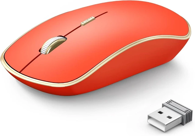 Main image of JOYACCESS Wireless Gaming Mouse, Slim Portable USB Mouse for Laptop, Computer, PC (Orange Red)