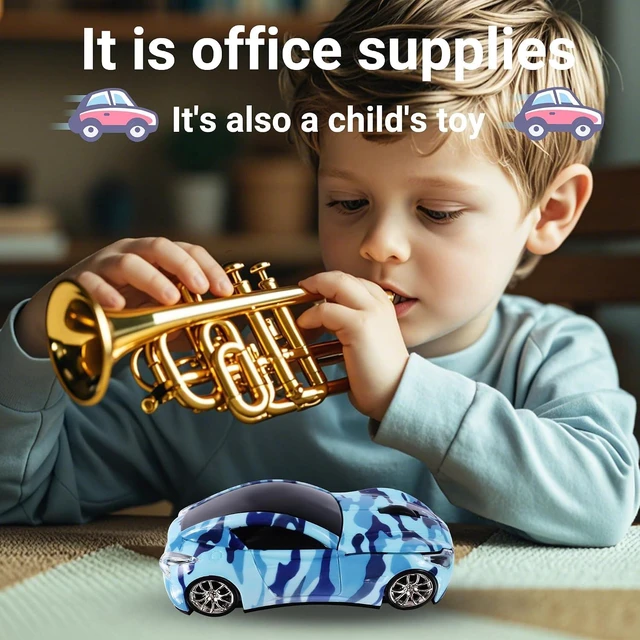 Alt view image 4 of 6 - elec Space Wireless Car Mouse with LED Headlights, 2.4G Unique Car Mouse for Kids, 1600 DPI Cute Gaming Mouse for Laptop PC Computer - Navy Blue