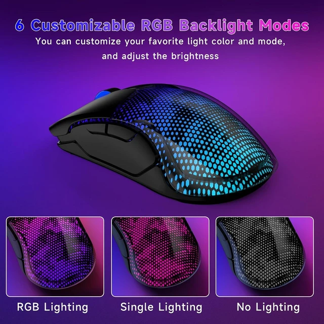 Alt view image 5 of 7 - Master02 Wireless Gaming Mouse, 12000 DPI, 75H Battery, Tri-Mode, Black