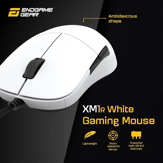 Alt view image 2 of 6 - ENDGAME GEAR XM1r Gaming Mouse, Programmable Mouse with 5 Buttons and 19,000 DPI, White