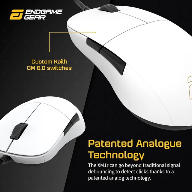 Alt view image 4 of 6 - ENDGAME GEAR XM1r Gaming Mouse, Programmable Mouse with 5 Buttons and 19,000 DPI, White