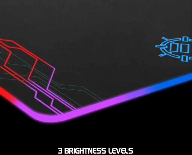 Alt view image 4 of 7 - ENHANCE LED Gaming Mouse Pad RGB - Hard Mouse Pad with 7 Light Up Modes and Brightness Controls - Large Surface (13.75 x 9.8 in) with Glowing Lights and Rubber Non-Slip Grip for Desktop Gamers