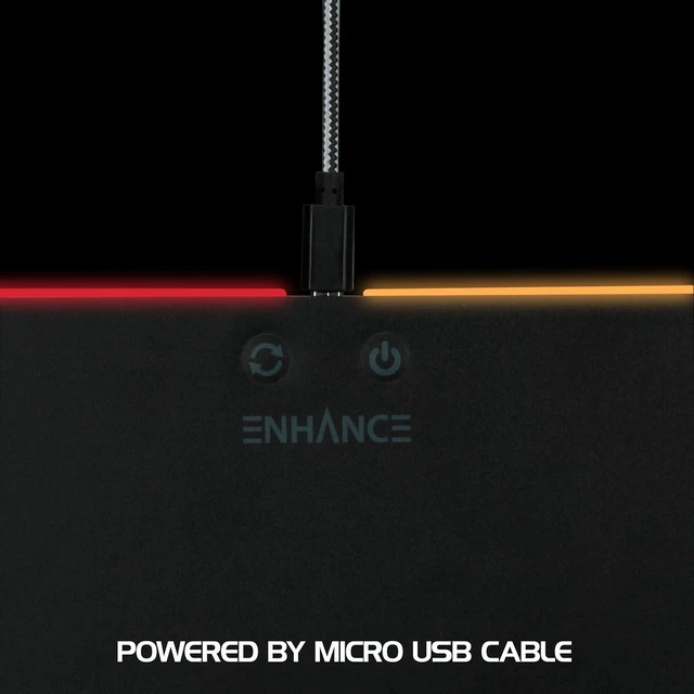 Alt view image 5 of 7 - ENHANCE LED Gaming Mouse Pad RGB - Hard Mouse Pad with 7 Light Up Modes and Brightness Controls - Large Surface (13.75 x 9.8 in) with Glowing Lights and Rubber Non-Slip Grip for Desktop Gamers