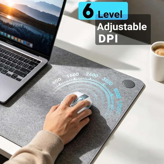 Alt view image 3 of 7 - JOYACCESS Wireless Gaming Mouse, Supports Bluetooth/2.4g/Wired Connections 12500 DPI, 1000hz, Rechargeable, 20m Clicks, 6 Buttons, RGB Backlit Ergonomic Mouse for Windows/Mac Gamers (Silver-Gray)