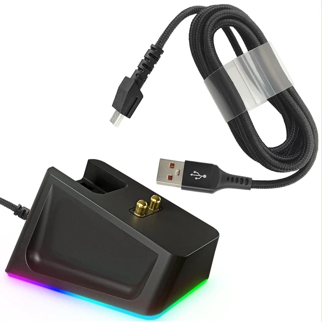 Main image of Charging Dock with 4.9Ft USB Charging Cable Fits for Razer Naga Pro/DeathAdder/Basilisk/Viper Ultimate Gaming Mouse,Magnetic Dock with Charge Status Indicator and Anti-Slip Sticker