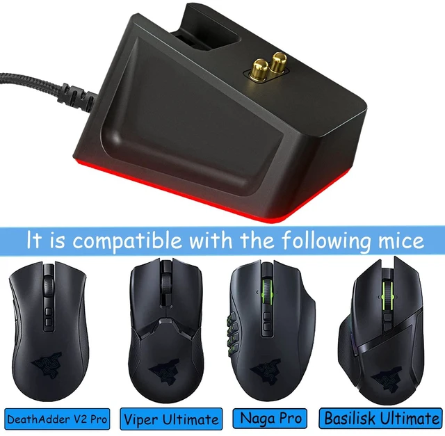 Alt view image 3 of 7 - Charging Dock with 4.9Ft USB Charging Cable Fits for Razer Naga Pro/DeathAdder/Basilisk/Viper Ultimate Gaming Mouse,Magnetic Dock with Charge Status Indicator and Anti-Slip Sticker