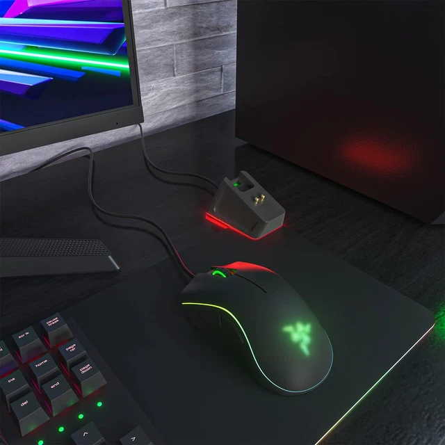 Alt view image 7 of 7 - Charging Dock with 4.9Ft USB Charging Cable Fits for Razer Naga Pro/DeathAdder/Basilisk/Viper Ultimate Gaming Mouse,Magnetic Dock with Charge Status Indicator and Anti-Slip Sticker