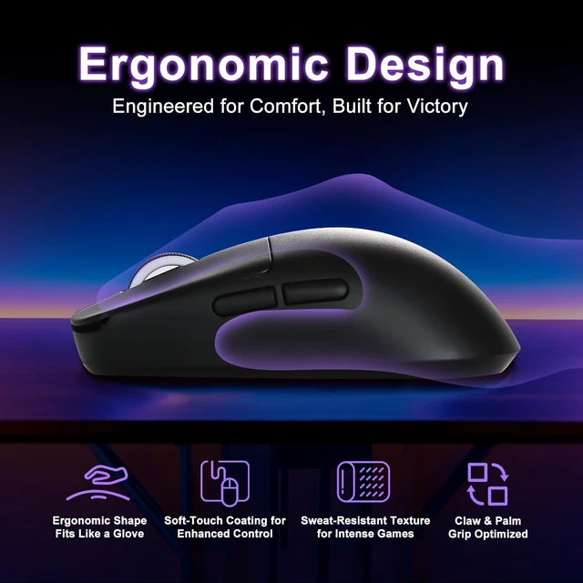 Alt view image 6 of 7 - ATK R1 SE+ Wireless Gaming Mouse, 18000 DPI,Tri-Mode Mouse(Black)