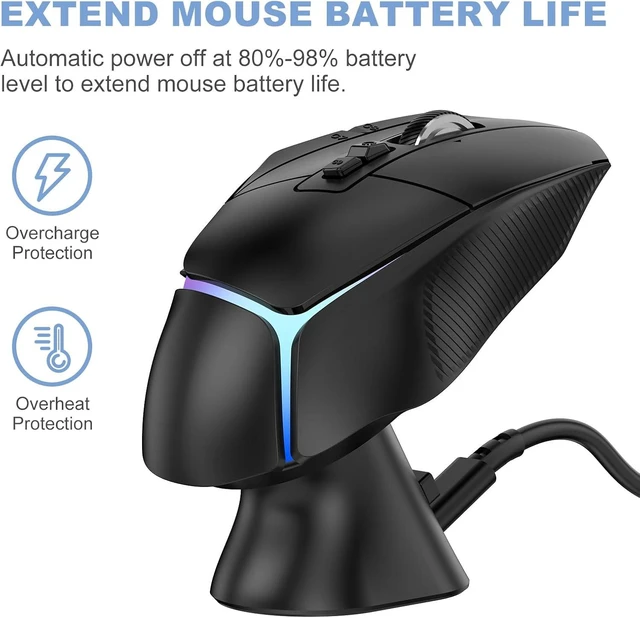 Alt view image 2 of 7 - Charging Dock for Logitech Computer Mouse G Pro X Superlight 2 DEX/Superlight 2/1,G502/G502X/G502X Plus Lightspeed,G703,G903,G403 Lightspeed and G PRO Computer Mice Powerplay Charging System