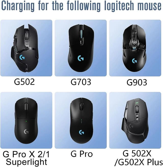 Alt view image 3 of 7 - Charging Dock for Logitech Computer Mouse G Pro X Superlight 2 DEX/Superlight 2/1,G502/G502X/G502X Plus Lightspeed,G703,G903,G403 Lightspeed and G PRO Computer Mice Powerplay Charging System