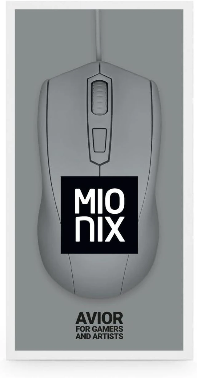Alt view image 4 of 5 - Mionix Avior Shark Fin Ambidextrous Optical Gaming Mouse (Gray)