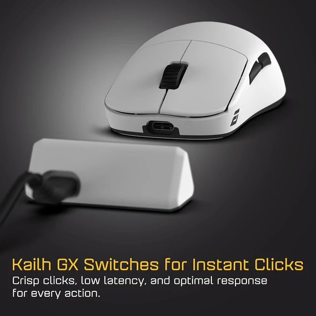 Alt view image 3 of 7 - ENDGAME GEAR OP1w 4k v2 Wireless Gaming Mouse White 30K DPI Optical Sensor, 4000Hz Polling, Hot-Swappable Switches & Claw-Grip Design