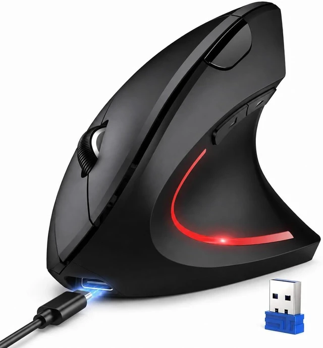 Main image of TECKNET 2.4G Wireless Ergonomic Vertical Mouse(USB Receiver, Rechargeable)