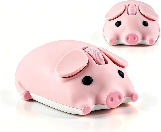 Main image of Wireless Mouse Pink Cute Pig Design Bluetooth Dual Mode Portable Compact Lightweight Silent Optical Kawaii Mice for PC Laptop Computer Tablet Macbook Pro/Air Kids Girls Student Home School Office Gift