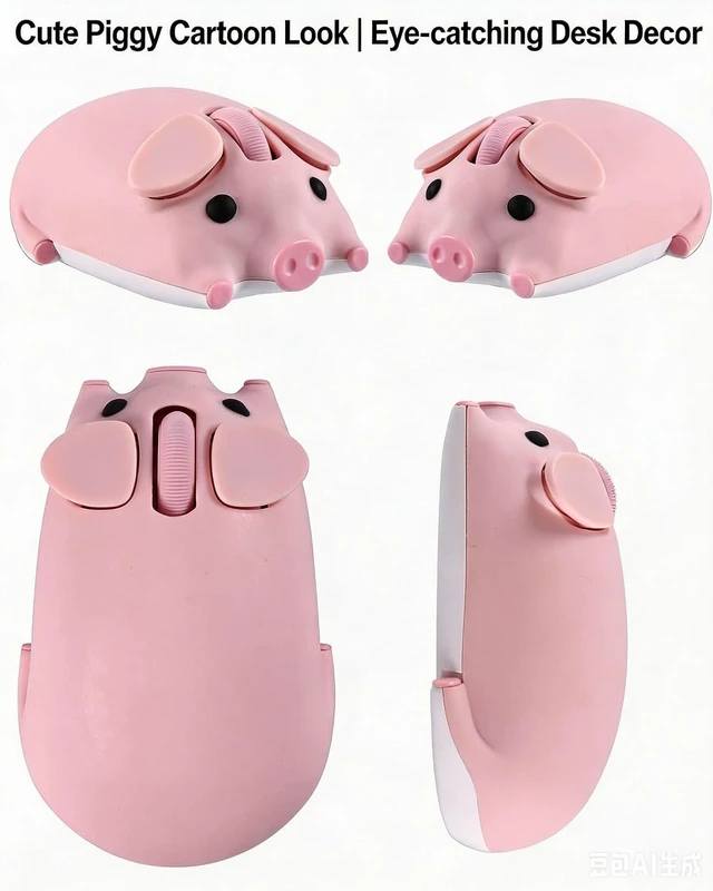 Alt view image 7 of 7 - Wireless Mouse Pink Cute Pig Design Bluetooth Dual Mode Portable Compact Lightweight Silent Optical Kawaii Mice for PC Laptop Computer Tablet Macbook Pro/Air Kids Girls Student Home School Office Gift