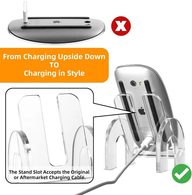 Alt view image 3 of 7 - Mouse Holder Stand for Apple Magic Mouse 1 & 2 Easy Charging