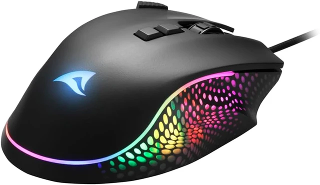 Alt view image 4 of 7 - Sharkoon Shark Force 3 USB Wired Gaming Mouse, Black