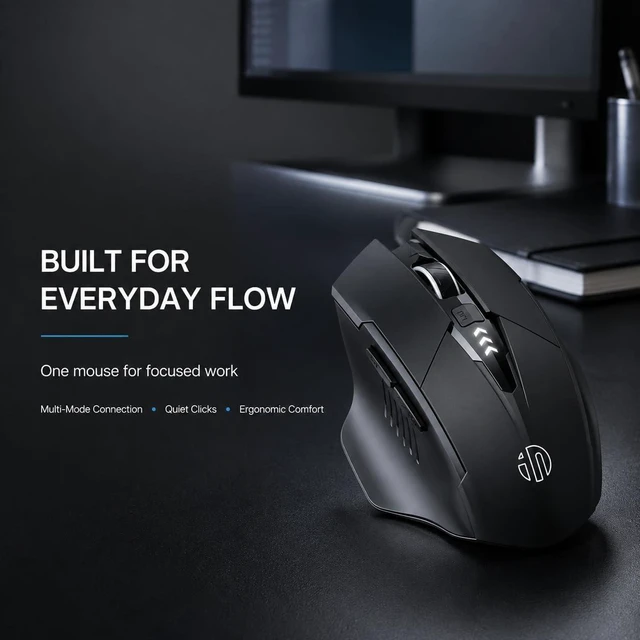 Alt view image 4 of 7 - INPHIC Upgraded Silent Rechargeable Wireless Mouse, 12800 DPI Gaming Mouse