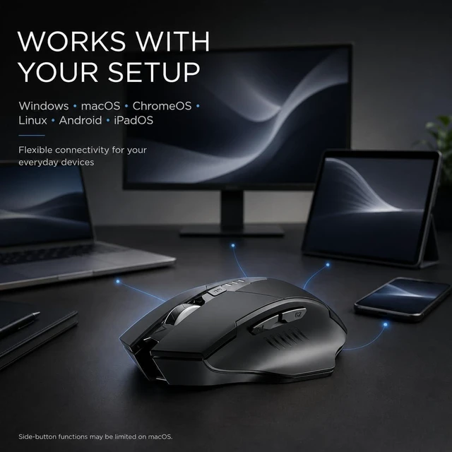 Alt view image 5 of 7 - INPHIC Upgraded Silent Rechargeable Wireless Mouse, 12800 DPI Gaming Mouse