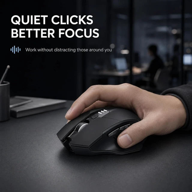 Alt view image 3 of 7 - INPHIC Upgraded Silent Rechargeable Wireless Mouse, 12800 DPI Gaming Mouse