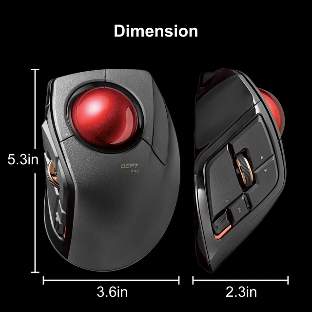 Alt view image 3 of 7 - ELECOM DEFT PRO Trackball Mouse M-DPT1MRXBK