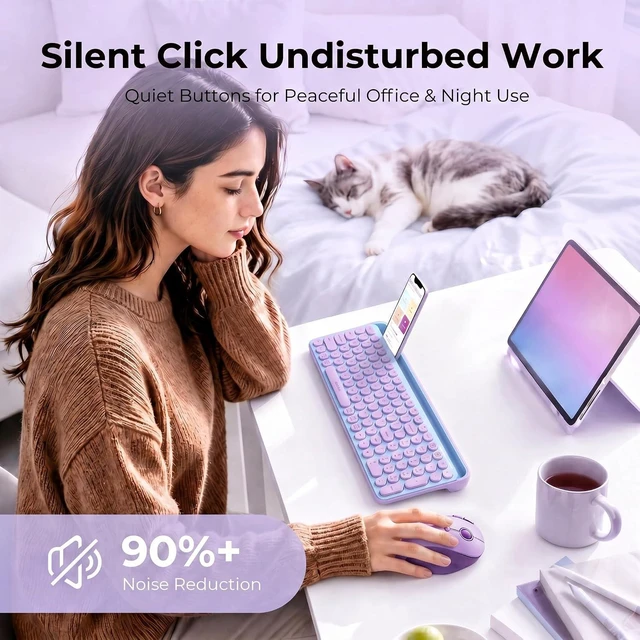 Alt view image 5 of 7 - seenda Wireless Trackball Mouse, Ergonomic Bluetooth Rollerball Mice,Purple